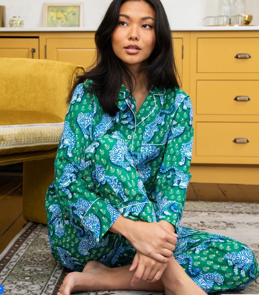Printfresh Long PJ Set in Tiger Queen
